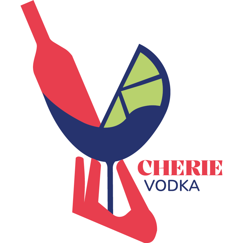 logo coupe de cocktail citron et bouteille de vodka